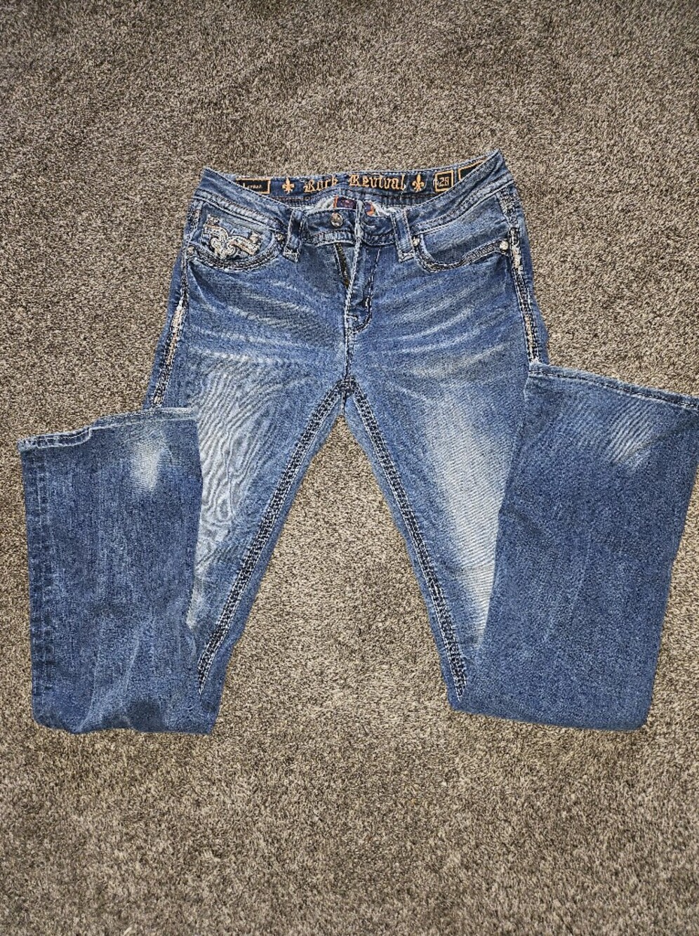 Womens Loreen Rock Revival Midrise Bootcut 28 Jeans